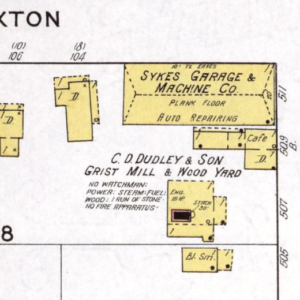 Sanborn map showing CS Dudley & Son Grist Mill in 1925